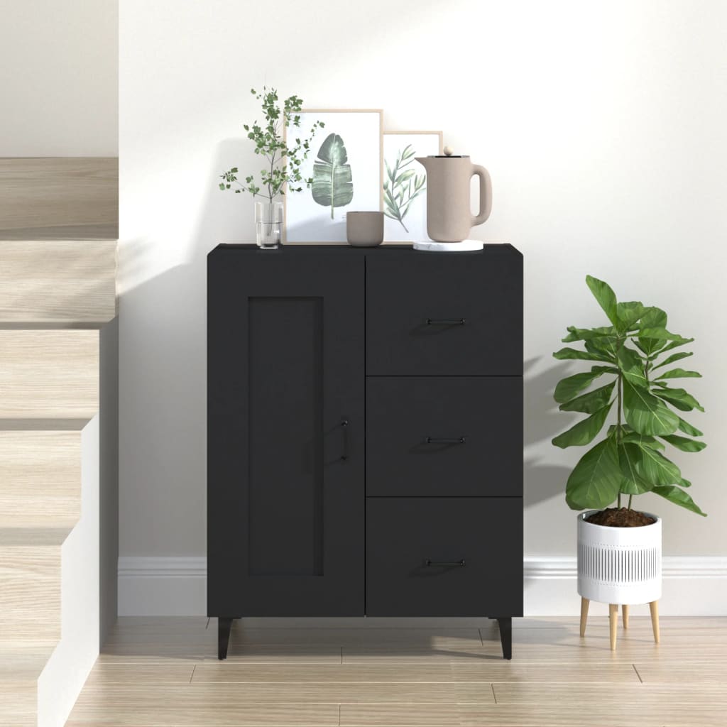 HKH Aparador Clásico en derivados de Madera, Hierro 69,5 X 34 X 90 Cm - Negro
