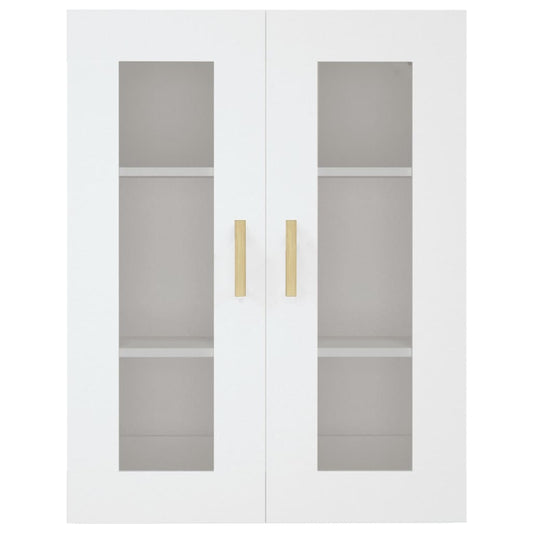 HKH Armário de Parede Suspenso em derivados de Madeira, Vidro 69,5 X 34 X 90 Cm - Branco