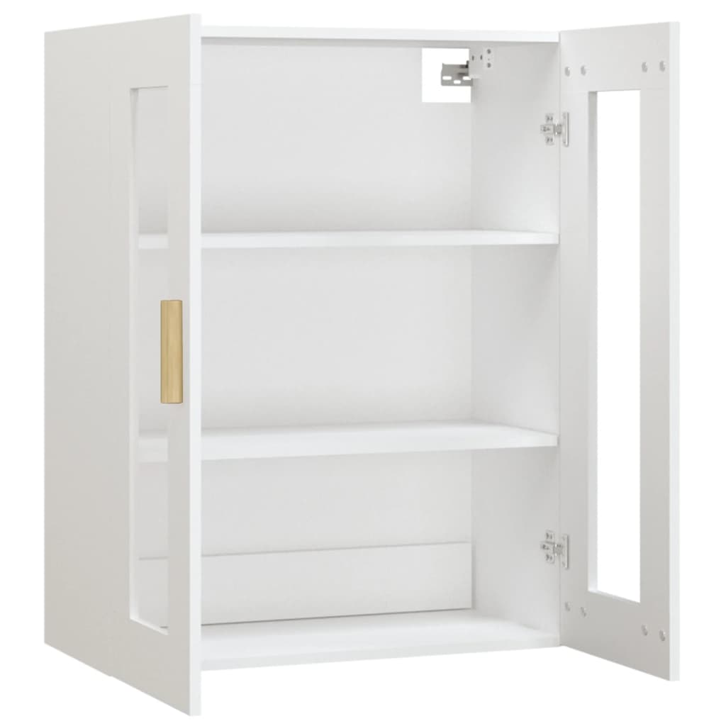 HKH Armário de Parede Suspenso em derivados de Madeira, Vidro 69,5 X 34 X 90 Cm - Branco