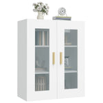 HKH Armário de Parede Suspenso em derivados de Madeira, Vidro 69,5 X 34 X 90 Cm - Branco