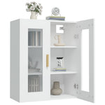 HKH Armário de Parede Suspenso em derivados de Madeira, Vidro 69,5 X 34 X 90 Cm - Branco