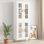 HKH Armário de Parede Suspenso em derivados de Madeira, Vidro 69,5 X 34 X 90 Cm - Branco