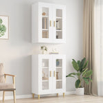 HKH Armário de Parede Suspenso em derivados de Madeira, Vidro 69,5 X 34 X 90 Cm - Branco