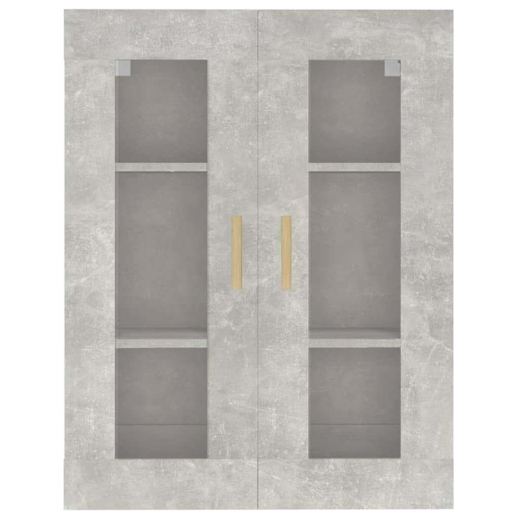 HKH Armario de Pared Suspendido en derivados de Madera, Vidrio 69,5 X 34 X 90 Cm - Gris-Cemento