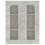 HKH Armário de Parede Suspenso em derivados de Madeira, Vidro 69,5 X 34 X 90 Cm - Cinzento-Cimento