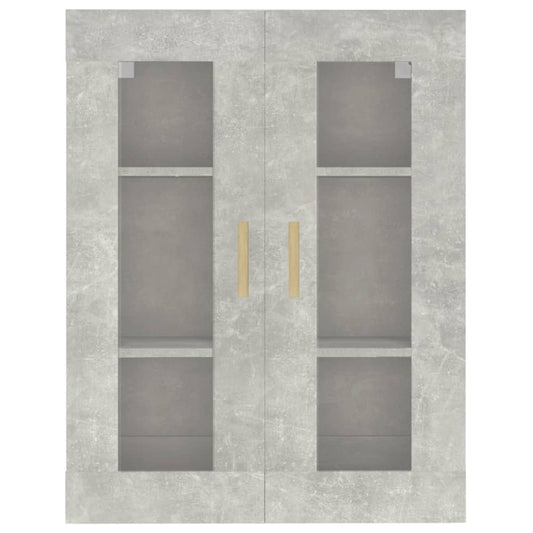 HKH Armario de Pared Suspendido en derivados de Madera, Vidrio 69,5 X 34 X 90 Cm - Gris-Cemento