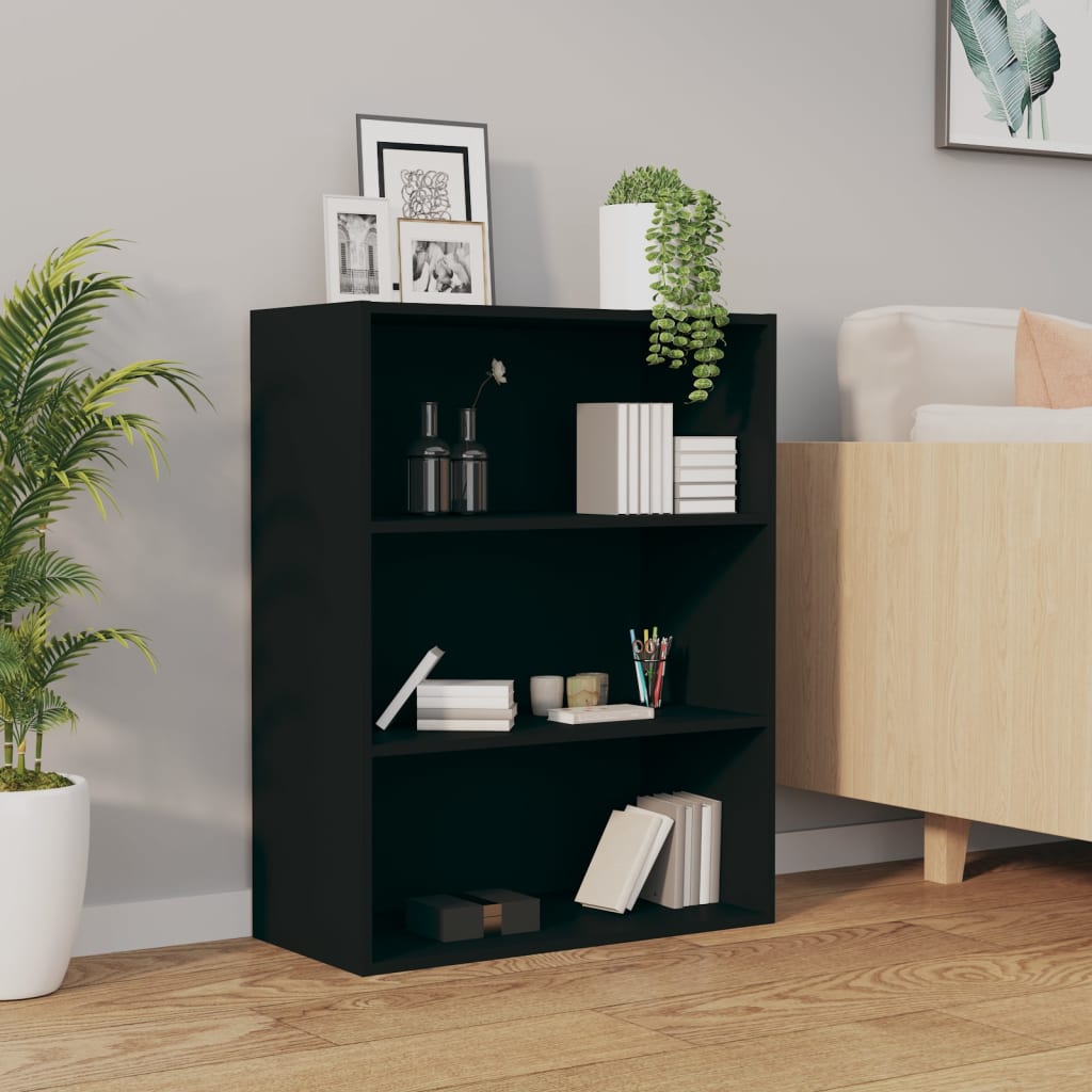 HKH Armario de Pared Suspendido de Madera 69,5 x 32,5 x 90 cm - Negro