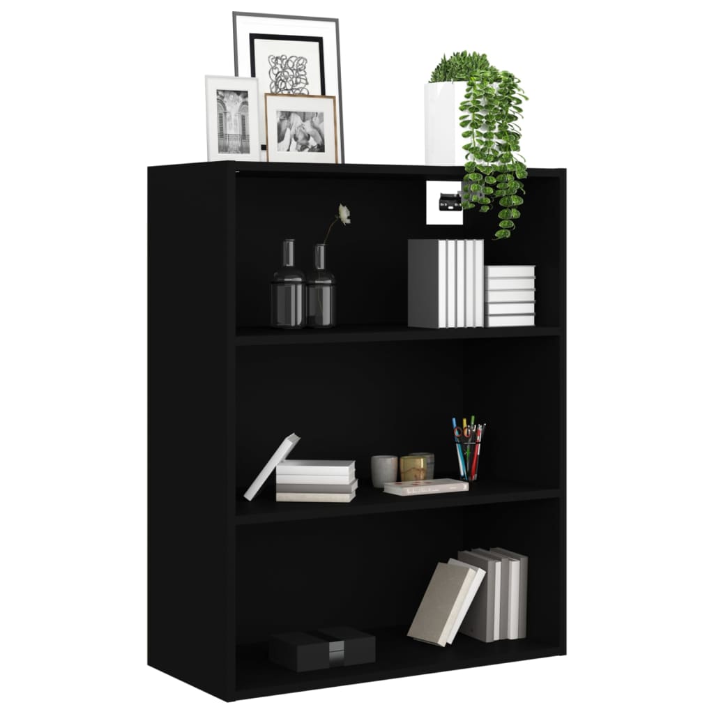 HKH Armario de Pared Suspendido de Madera 69,5 x 32,5 x 90 cm - Negro
