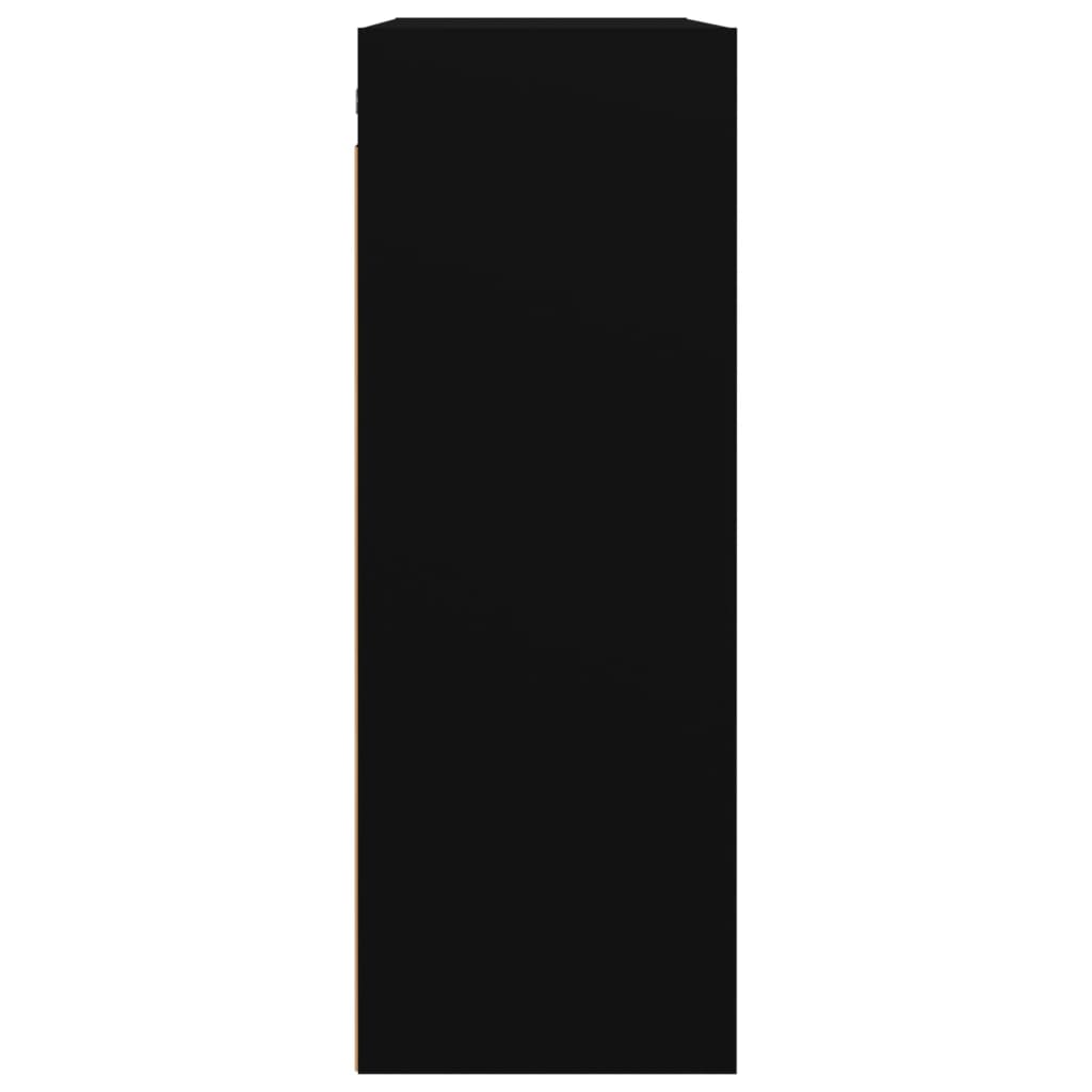 HKH Armario de Pared Suspendido de Madera 69,5 x 32,5 x 90 cm - Negro