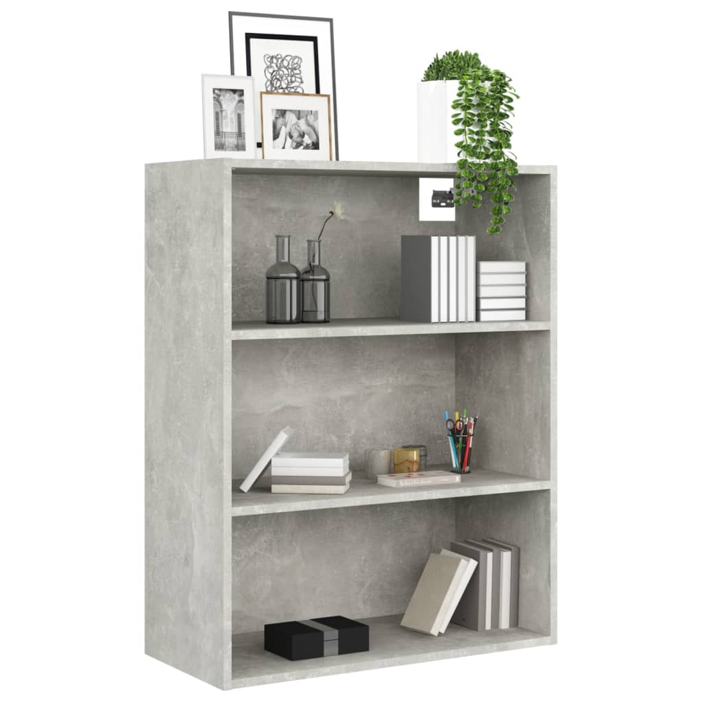 HKH Armario de Pared Suspendido de Madera 69,5 X 32,5 X 90 Cm - Gris Cemento