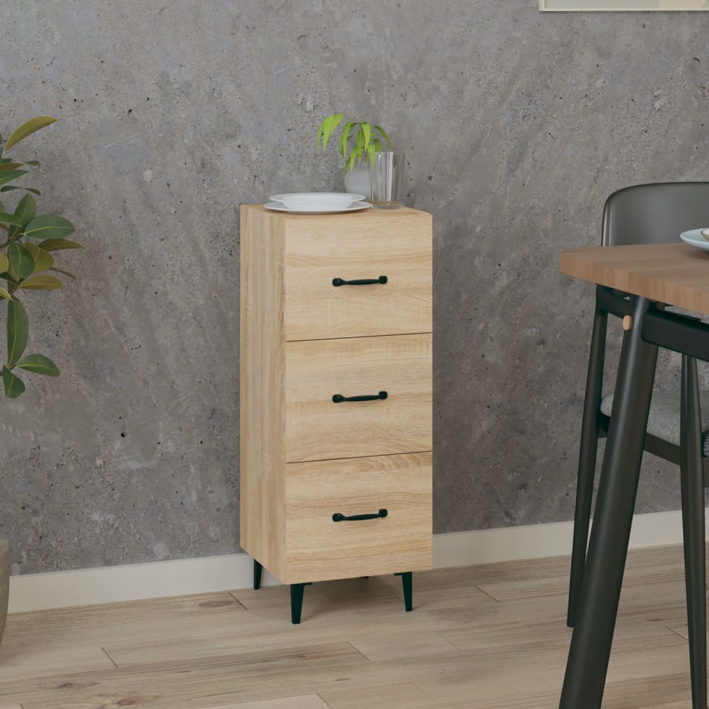 Aparador Clásico HKH en derivado de madera, Hierro 34,5 X 34 X 90 Cm - Roble Sonoma