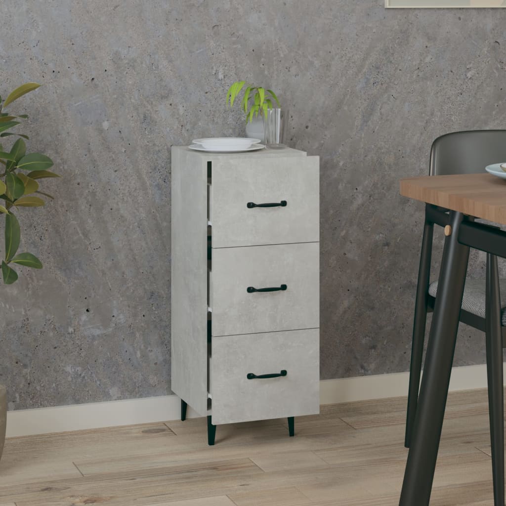 Aparador Clásico HKH en derivados de Madera, Hierro 34,5 X 34 X 90 Cm - Gris-Cemento