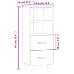 Aparador HKH en madera prensada 34,5 X 34 X 90 Cm - Roble Sonoma