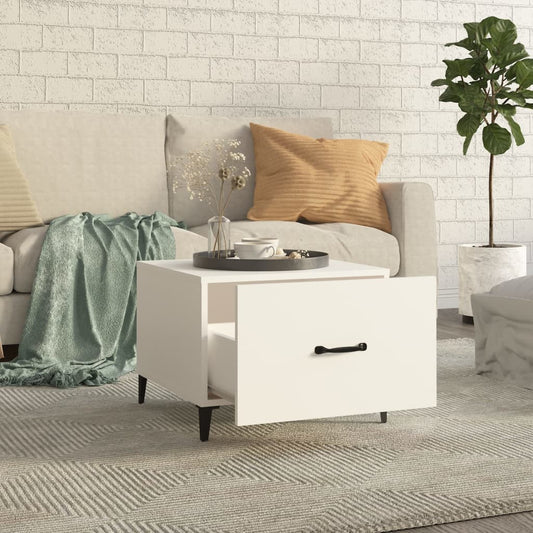 Mesa de centro HKH con patas de metal blanco