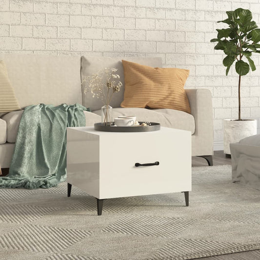 Mesa de centro HKH con patas de metal blanco brillante