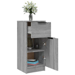 Aparador HKH en madera con una puerta y un cajón de 30 x 30 x 70 cm - Sonoma Gris