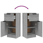 Aparador HKH en madera con una puerta y un cajón de 30 x 30 x 70 cm - Sonoma Gris