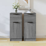 HKH Aparadores 2 Piezas en derivados de Madera con Una Puerta y Un Cajón 30 X 30 X 70 Cm - Sonoma Gris