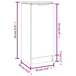 Aparador HKH de madera prensada con una puerta 30 x 30 x 70 cm - Sonoma gris