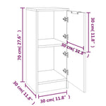 HKH Juego de 2 aparadores en derivados de madera 30 X 30 X 70 Cm - Roble Ahumado