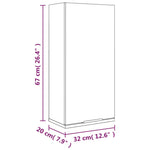 HKH Armario de Pared para Baño en Roble Ahumado - 32x20x67 Cm