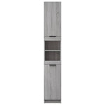 HKH Armario Baño Madera Sonoma - 32x34x188,5 Cm - Gris