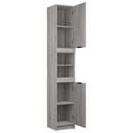 HKH Armario Baño Madera Sonoma - 32x34x188,5 Cm - Gris