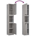 HKH Armario Baño Madera Sonoma - 32x34x188,5 Cm - Gris