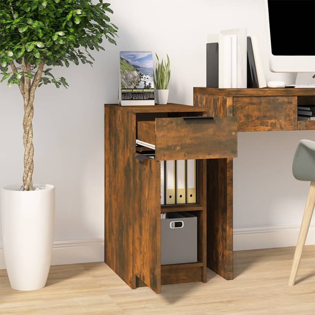 Armario de Oficina HKH de Madera de Roble Ahumado - 33,5x50x75 cm
