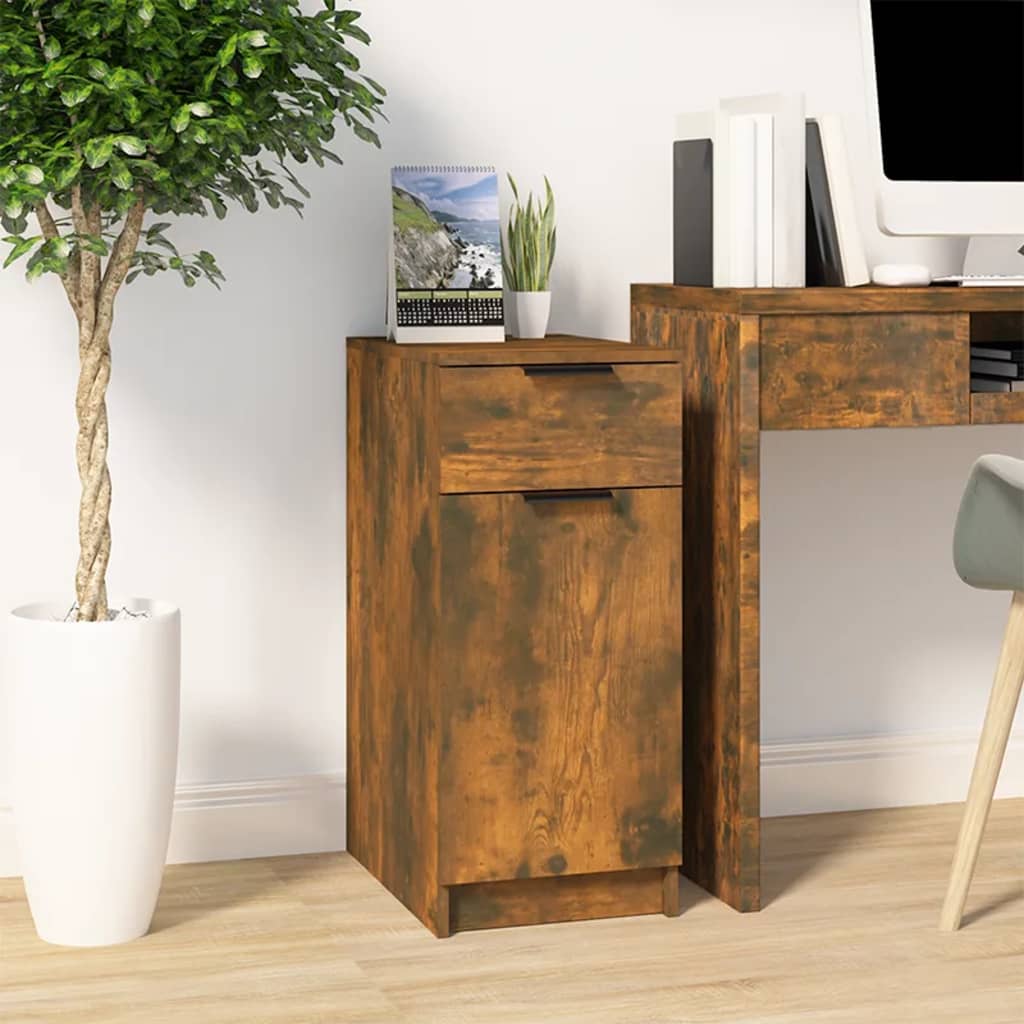 Armario de Oficina HKH de Madera de Roble Ahumado - 33,5x50x75 cm