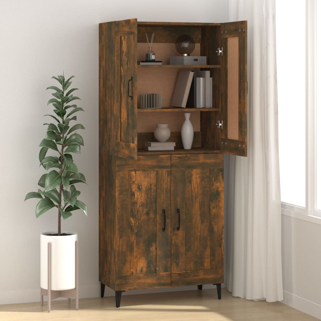 Aparador Clásico HKH en derivado de madera, Hierro 69,5 X 34 X 90 Cm - Roble Ahumado
