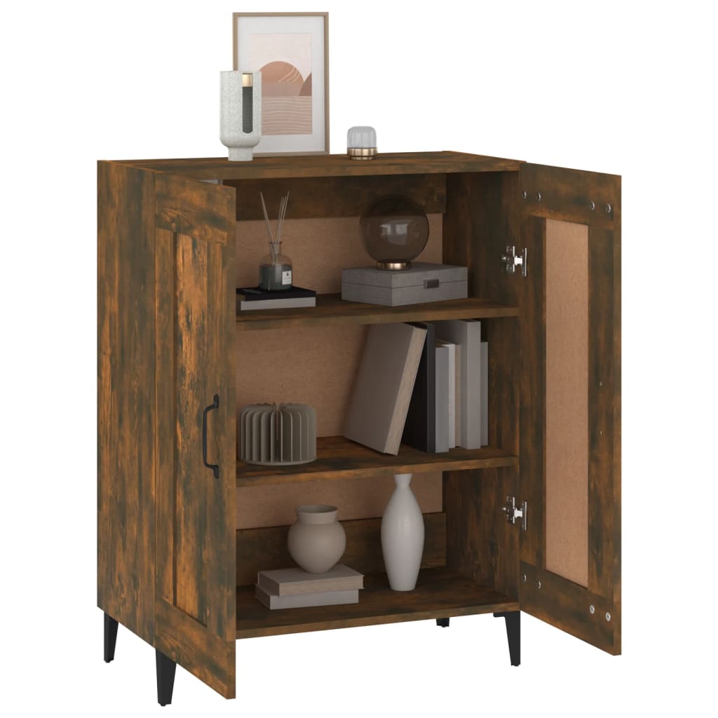 Aparador Clásico HKH en derivado de madera, Hierro 69,5 X 34 X 90 Cm - Roble Ahumado