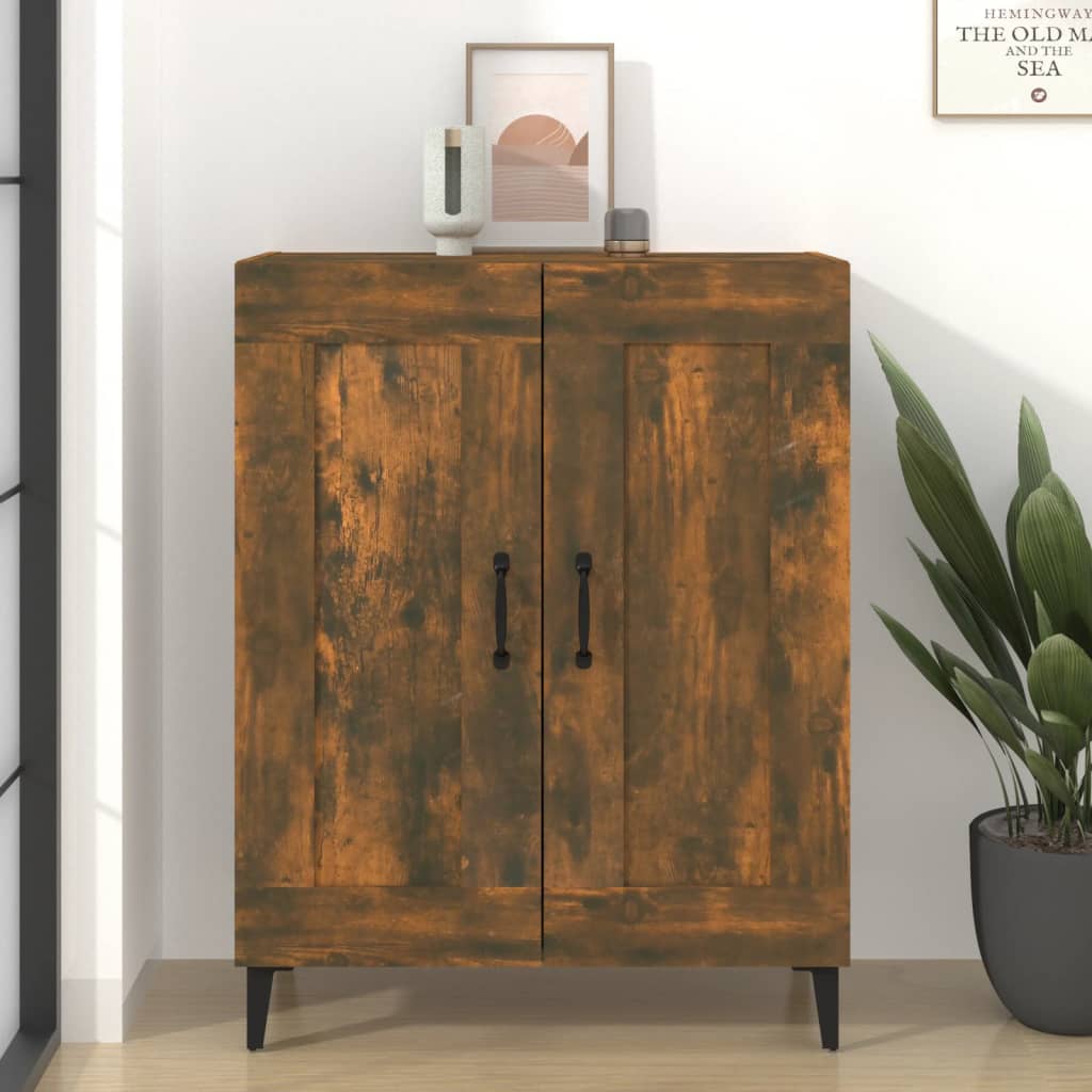 Aparador Clásico HKH en derivado de madera, Hierro 69,5 X 34 X 90 Cm - Roble Ahumado