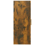 HKH Armario de pared colgante de madera, cristal 69,5 X 34 X 90 Cm - Roble ahumado