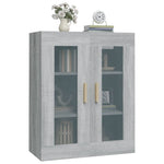 HKH Armario de Pared Colgante en derivados de Madera, Vidrio 69,5 X 34 X 90 Cm - Gris Sonoma