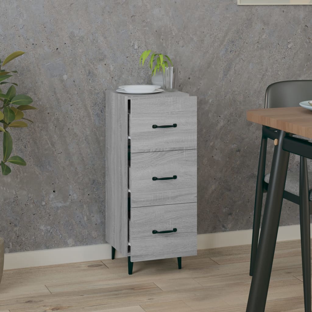HKH Aparador Clásico en derivados de Madera, Hierro 34,5 X 34 X 90 Cm - Sonoma Gris