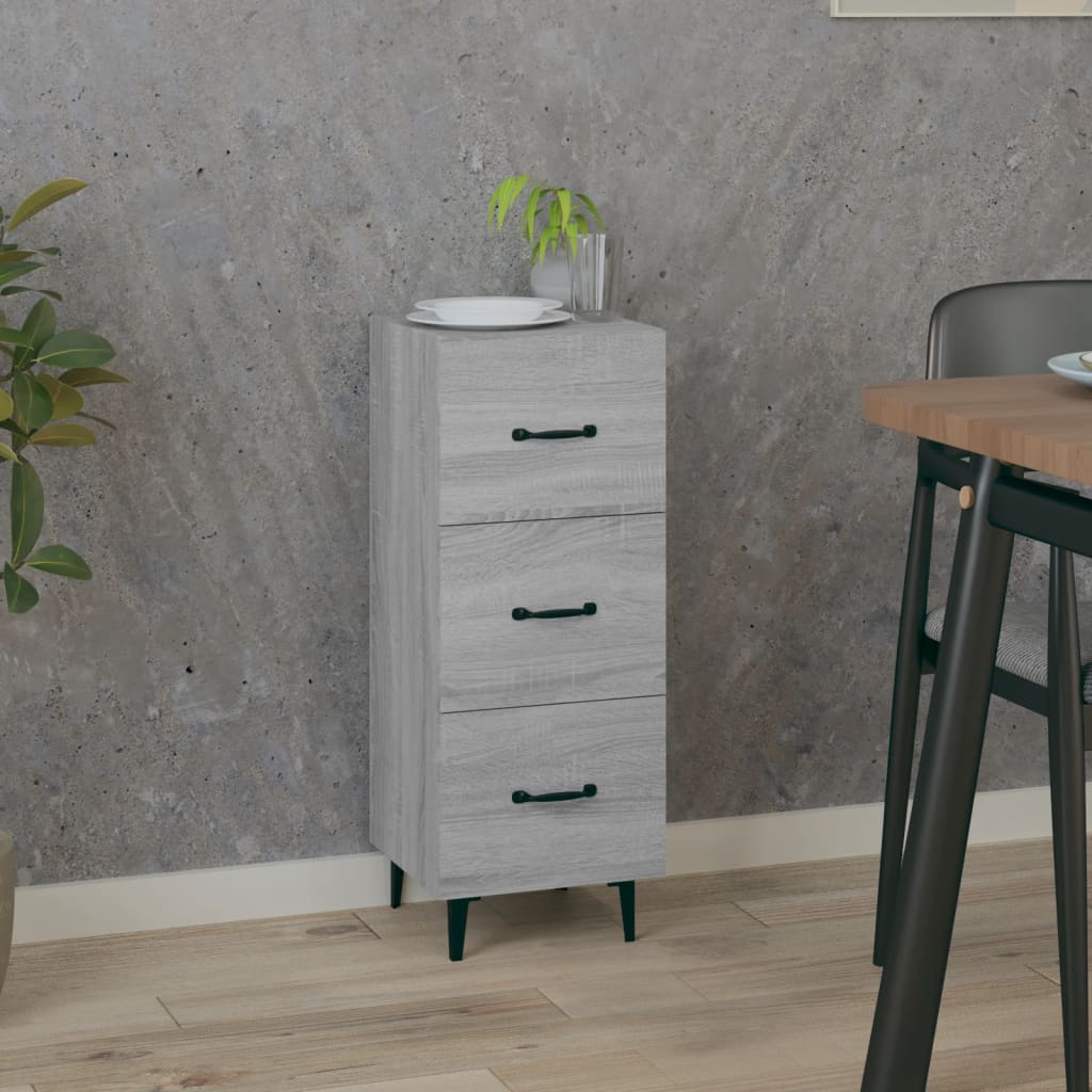 HKH Aparador Clásico en derivados de Madera, Hierro 34,5 X 34 X 90 Cm - Sonoma Gris