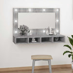 HKH Armário Espelhado com LED Sonoma - 90x31,5x62 Cm - Cinza