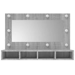 HKH Armário Espelhado com LED Sonoma - 90x31,5x62 Cm - Cinza