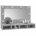 HKH Armário Espelhado com LED Sonoma - 90x31,5x62 Cm - Cinza