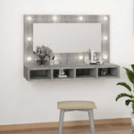 HKH Armário Espelhado com LED Sonoma - 90x31,5x62 Cm - Cinza
