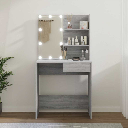 HKH Toucador com Leds Sonoma - 74,5x40x141 Cm - Cinza