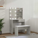 HKH Conjunto Toucador C/ Leds em Cimento - Cinza