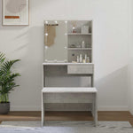 HKH Conjunto Toucador C/ Leds em Cimento - Cinza
