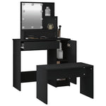 HKH Set de tocador con luces LED - Negro