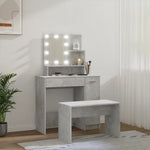 HKH Conjunto Toucador C/ Leds em Cimento - Cinza