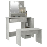 HKH Conjunto Toucador C/ Leds em Cimento - Cinza
