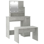 HKH Conjunto Toucador C/ Leds em Cimento - Cinza
