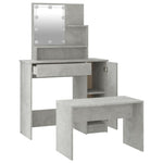 HKH Conjunto Toucador C/ Leds em Cimento - Cinza