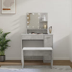 HKH Conjunto Toucador C/ Leds em Cimento - Cinza